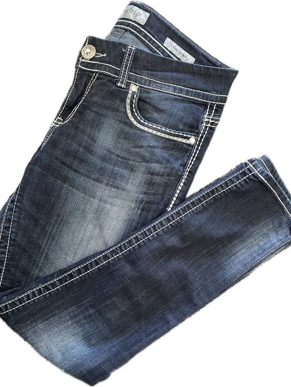 Daytrip Lynx Skinny Women’s Jeans in Dark Blue with Contrast Stitching